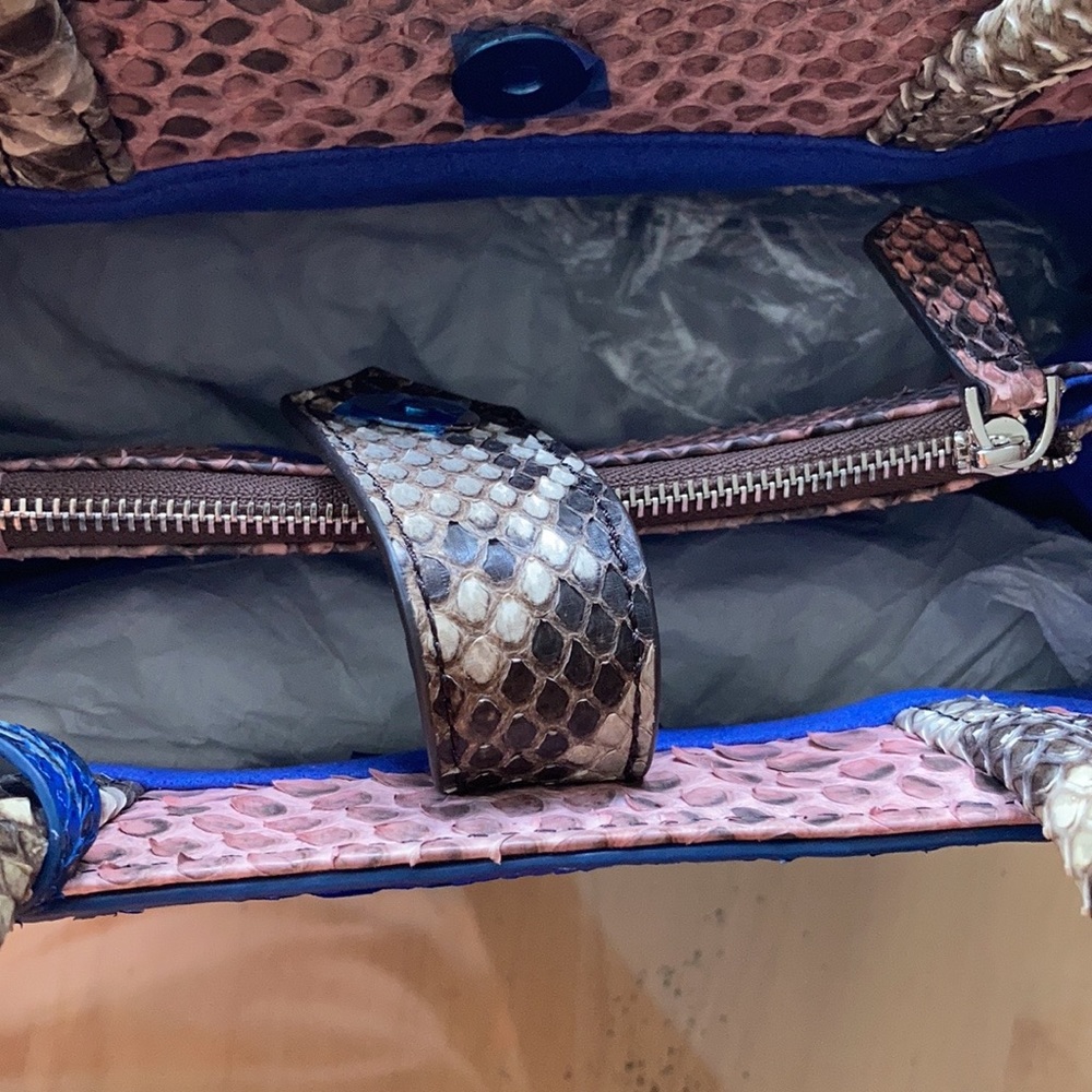 Python Skin Handbag/Shoulder Bag - image 5